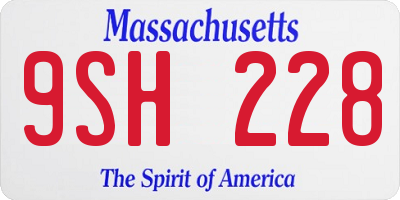 MA license plate 9SH228