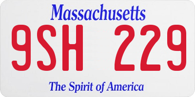 MA license plate 9SH229