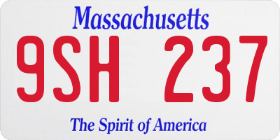 MA license plate 9SH237