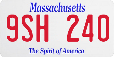 MA license plate 9SH240