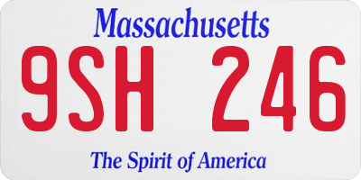 MA license plate 9SH246