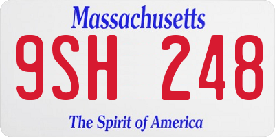 MA license plate 9SH248