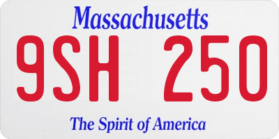 MA license plate 9SH250