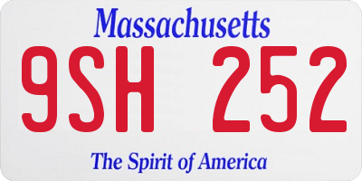 MA license plate 9SH252