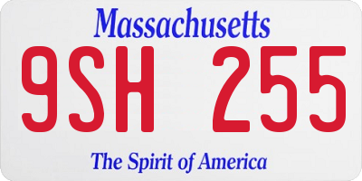 MA license plate 9SH255