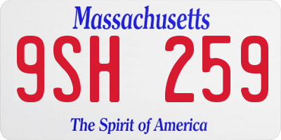 MA license plate 9SH259