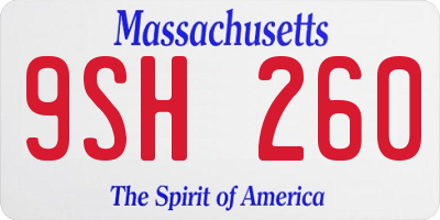 MA license plate 9SH260