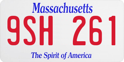 MA license plate 9SH261