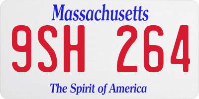 MA license plate 9SH264