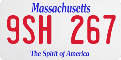 MA license plate 9SH267