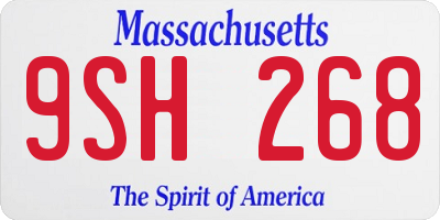 MA license plate 9SH268
