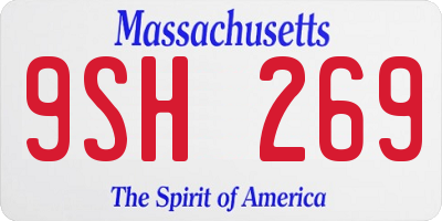 MA license plate 9SH269