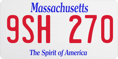 MA license plate 9SH270
