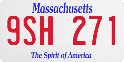 MA license plate 9SH271