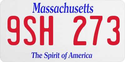 MA license plate 9SH273