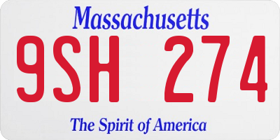 MA license plate 9SH274