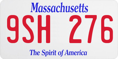 MA license plate 9SH276