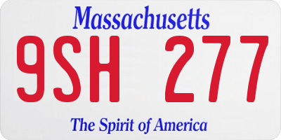 MA license plate 9SH277