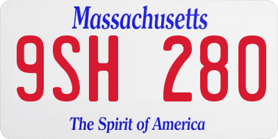 MA license plate 9SH280