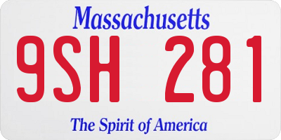 MA license plate 9SH281