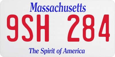 MA license plate 9SH284