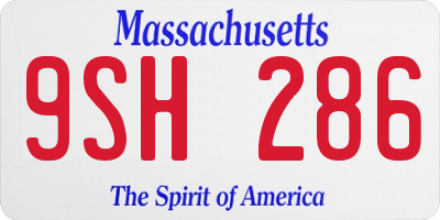 MA license plate 9SH286