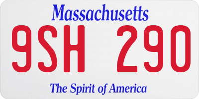 MA license plate 9SH290