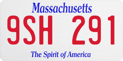 MA license plate 9SH291