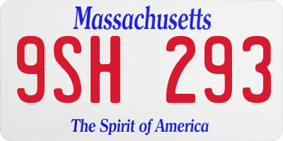 MA license plate 9SH293