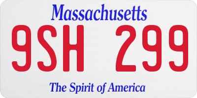 MA license plate 9SH299