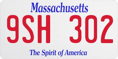 MA license plate 9SH302