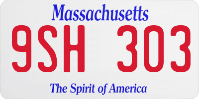 MA license plate 9SH303