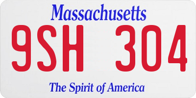 MA license plate 9SH304