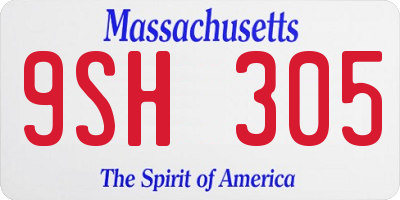 MA license plate 9SH305