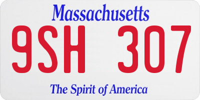 MA license plate 9SH307