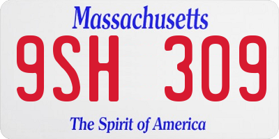MA license plate 9SH309