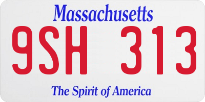 MA license plate 9SH313