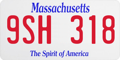 MA license plate 9SH318