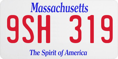 MA license plate 9SH319