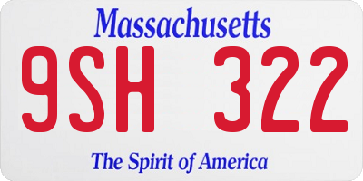 MA license plate 9SH322