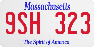 MA license plate 9SH323