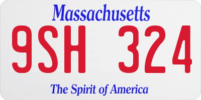 MA license plate 9SH324