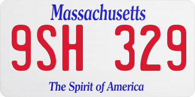 MA license plate 9SH329
