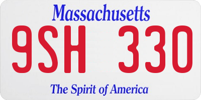 MA license plate 9SH330