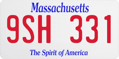 MA license plate 9SH331