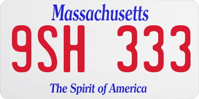 MA license plate 9SH333