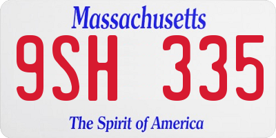 MA license plate 9SH335