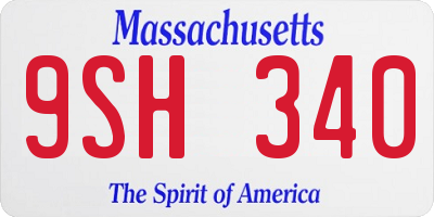 MA license plate 9SH340