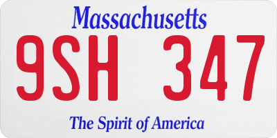 MA license plate 9SH347