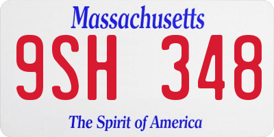 MA license plate 9SH348